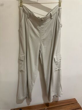 Rewash Beige Elastic Waist Cargo Pants Medium